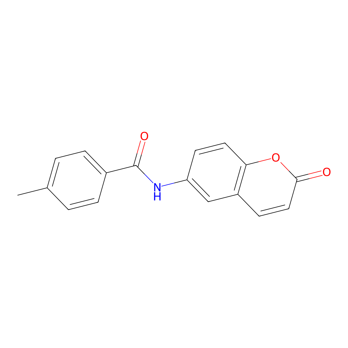 4-methyl-N-(2-oxo-2H-chromen-6-yl)benzamide molecular structure, CAS 797777-69-6