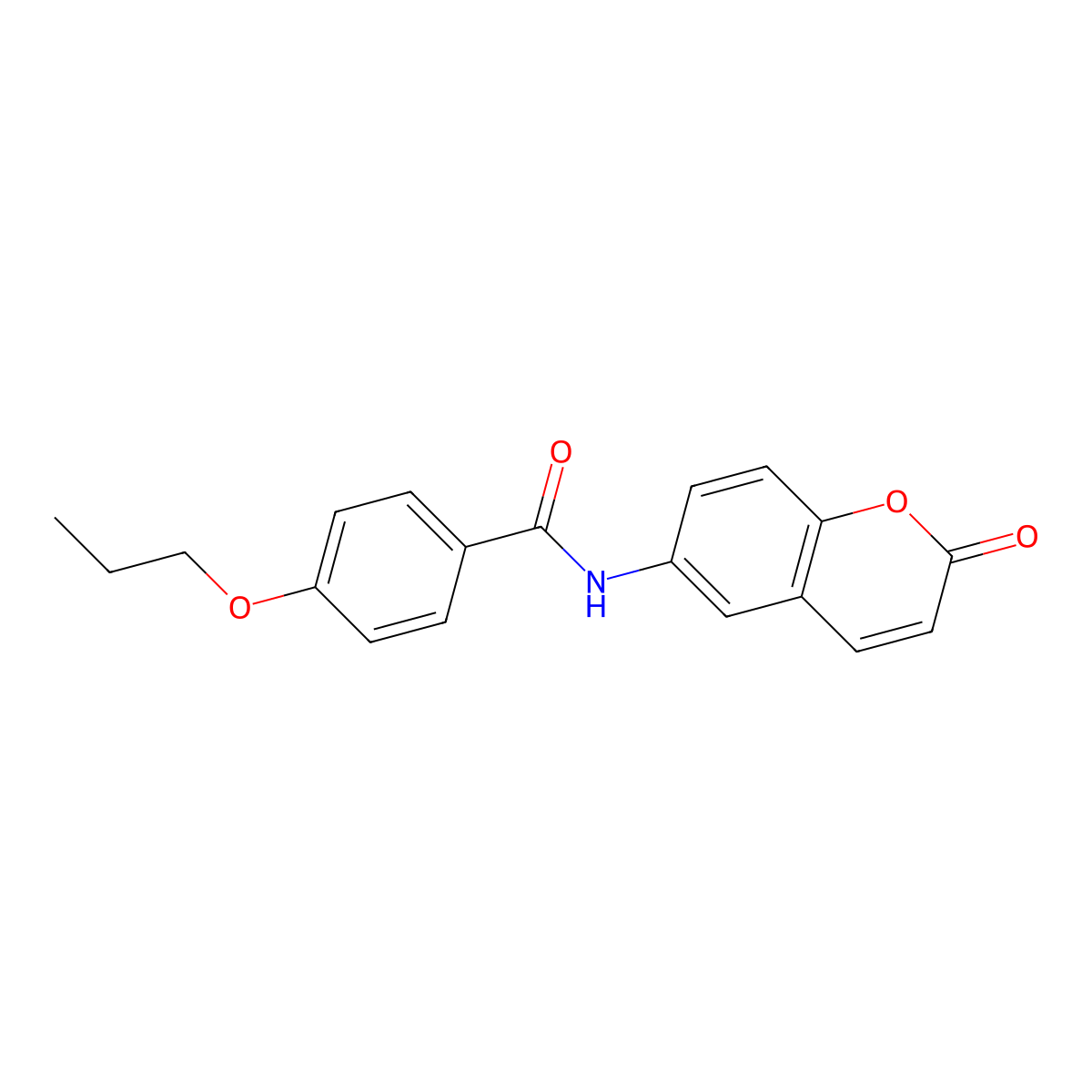 N-(2-oxo-2H-chromen-6-yl)-4-propoxybenzamide molecular structure, CAS 797777-81-2