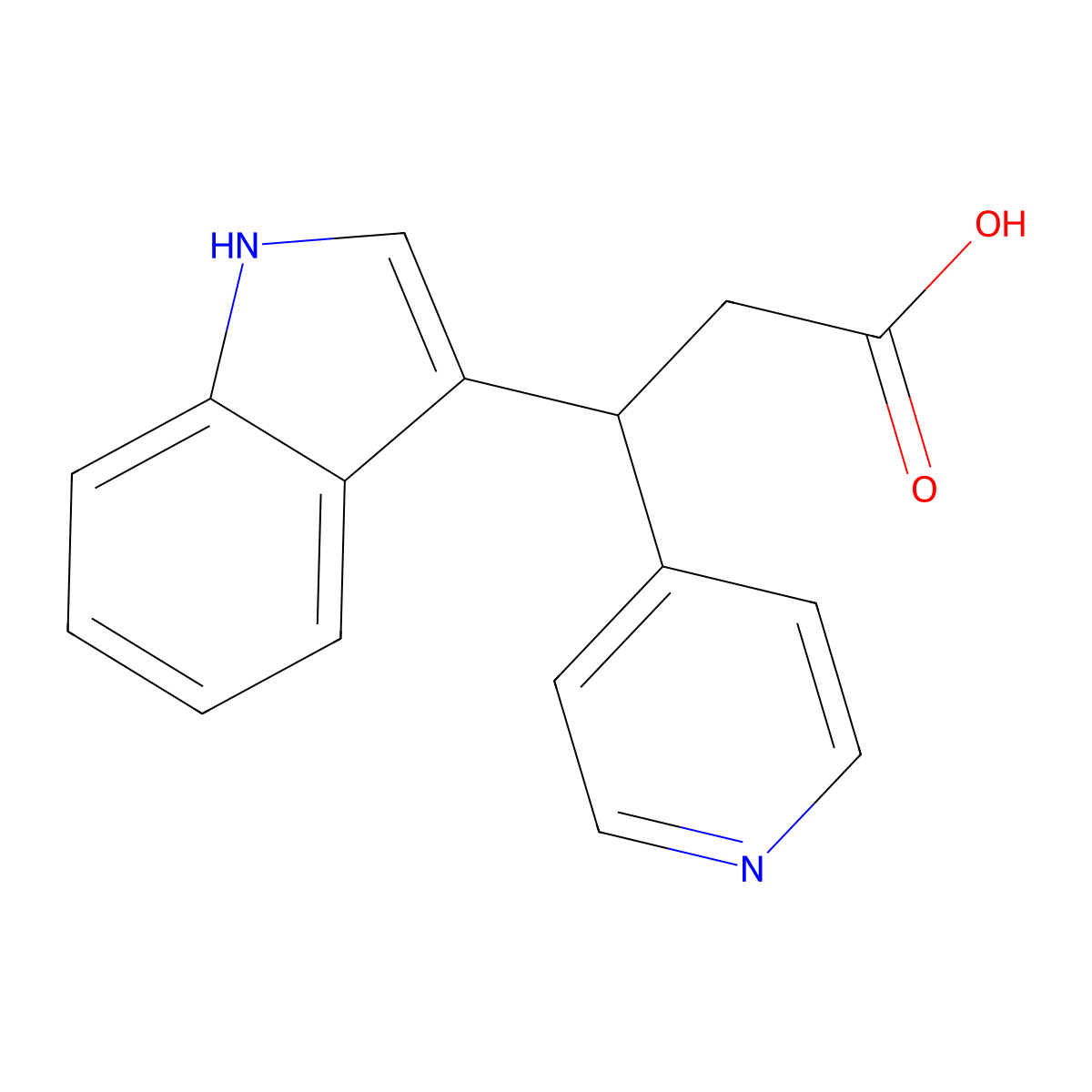 3-(1H-indol-3-yl)-3-pyridin-4-ylpropanoic acid molecular structure, CAS 797779-89-6