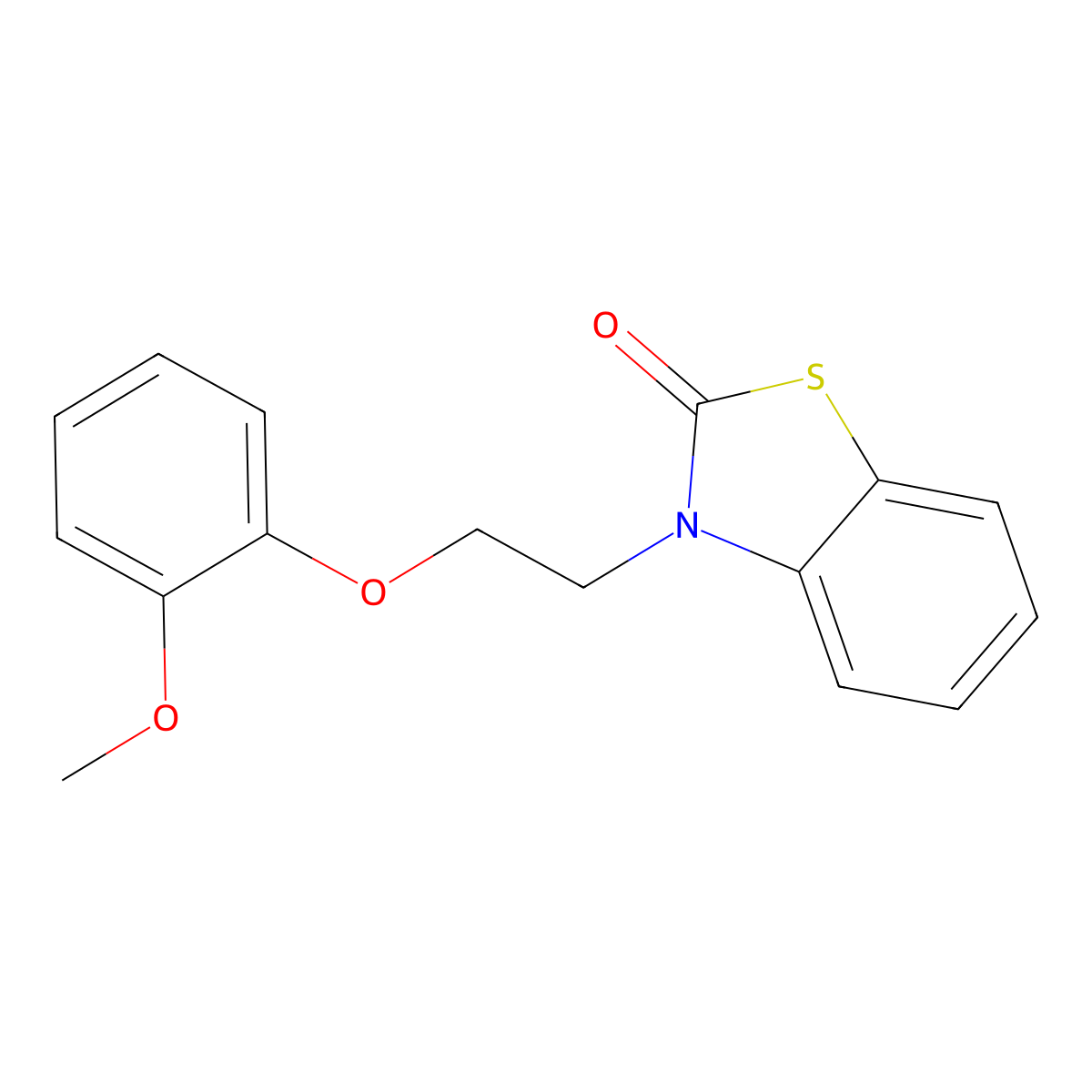 3-[2-(2-Methoxy-phenoxy)-ethyl]-3H-benzothiazol-2-one molecular structure, CAS 797780-54-2