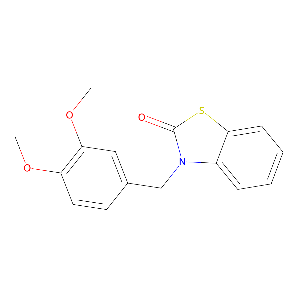 3-(3,4-Dimethoxy-benzyl)-3H-benzothiazol-2-one molecular structure, CAS 797780-58-6