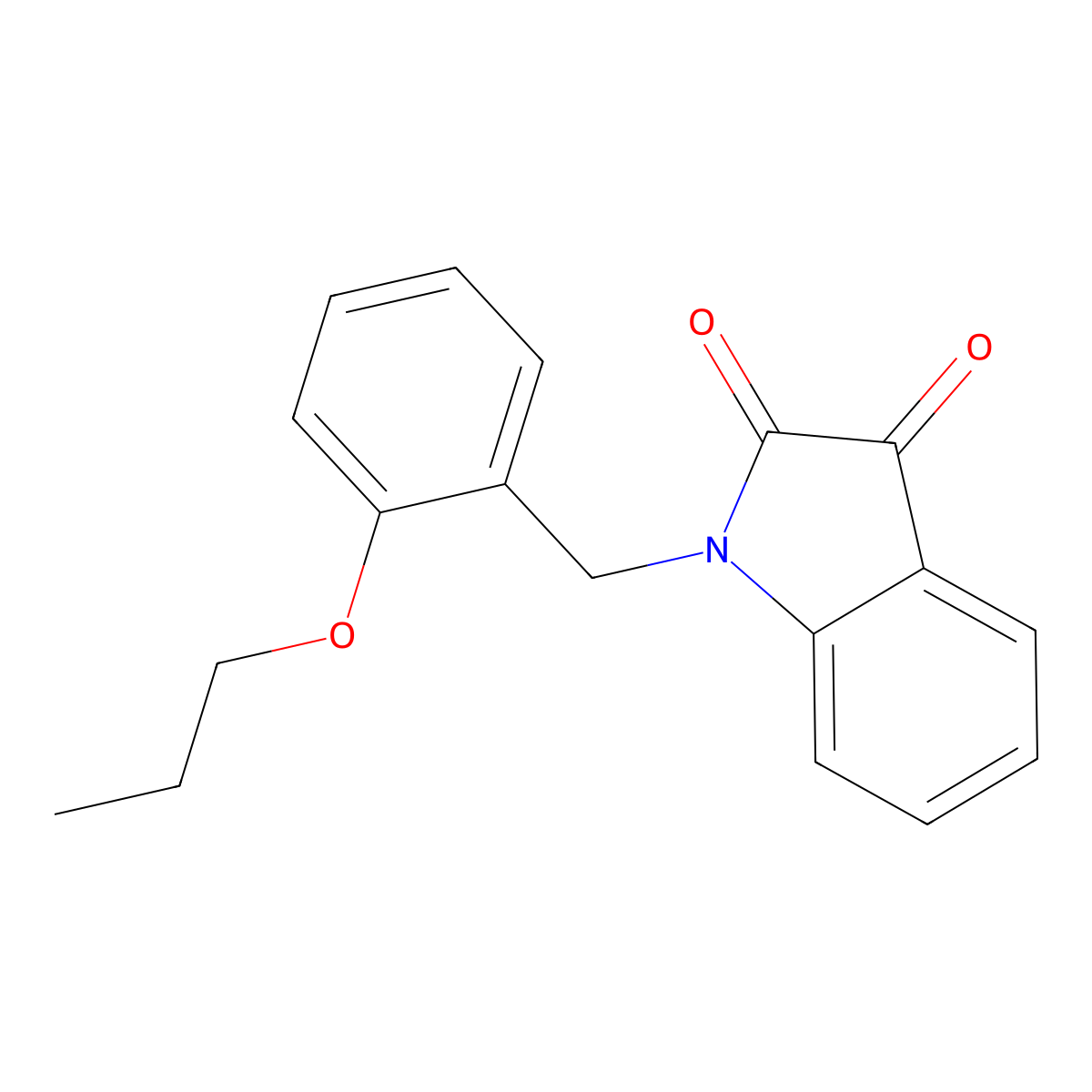 1-(2-propoxybenzyl)-1H-indole-2,3-dione molecular structure, CAS 797780-64-4