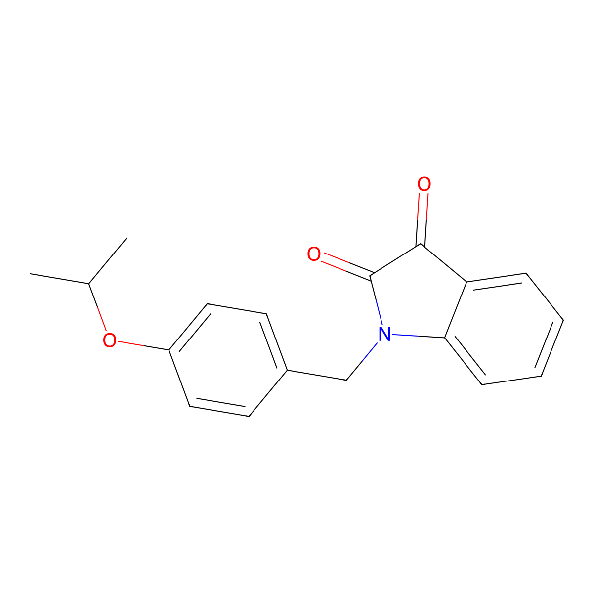 1-{[4-(propan-2-yloxy)phenyl]methyl}-2,3-dihydro-1H-indole-2,3-dione molecular structure, CAS 797780-65-5