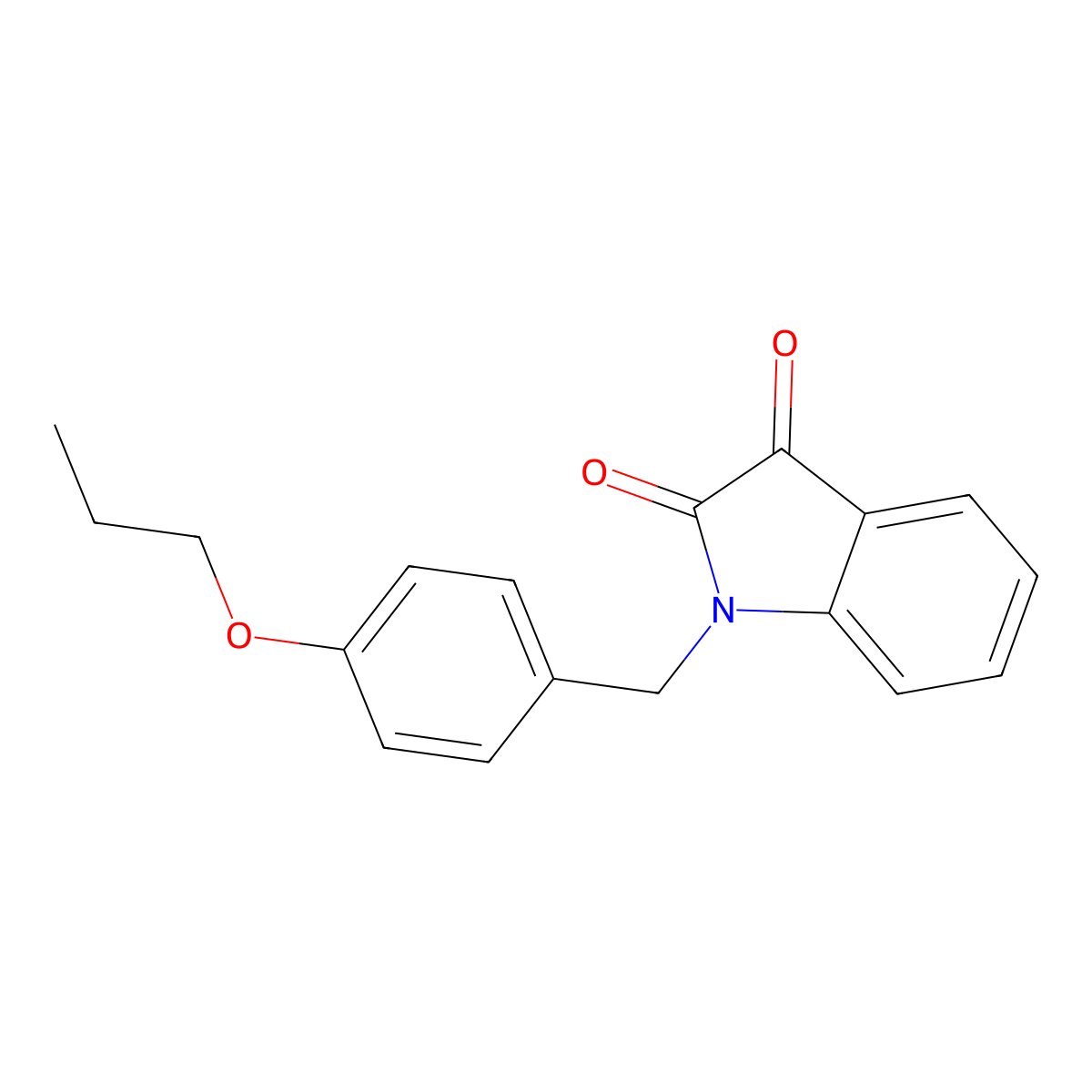 1-(4-propoxybenzyl)-1H-indole-2,3-dione molecular structure, CAS 797780-66-6