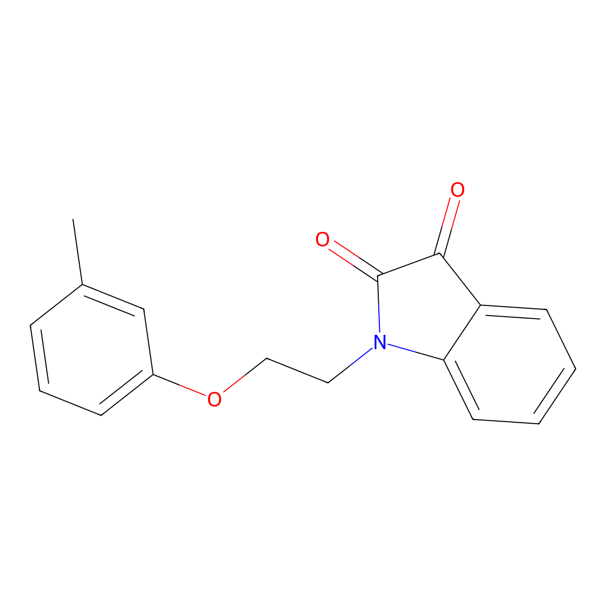 1-(2-(m-Tolyloxy)ethyl)indoline-2,3-dione molecular structure, CAS 797780-68-8