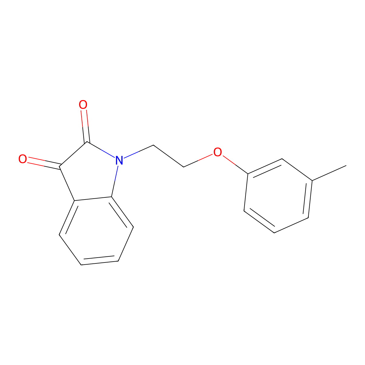 1-(2-(m-Tolyloxy)ethyl)indoline-2,3-dione molecular structure, CAS 797780-68-8