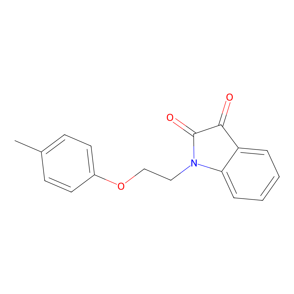 1-(2-(p-Tolyloxy)ethyl)indoline-2,3-dione molecular structure, CAS 797780-69-9
