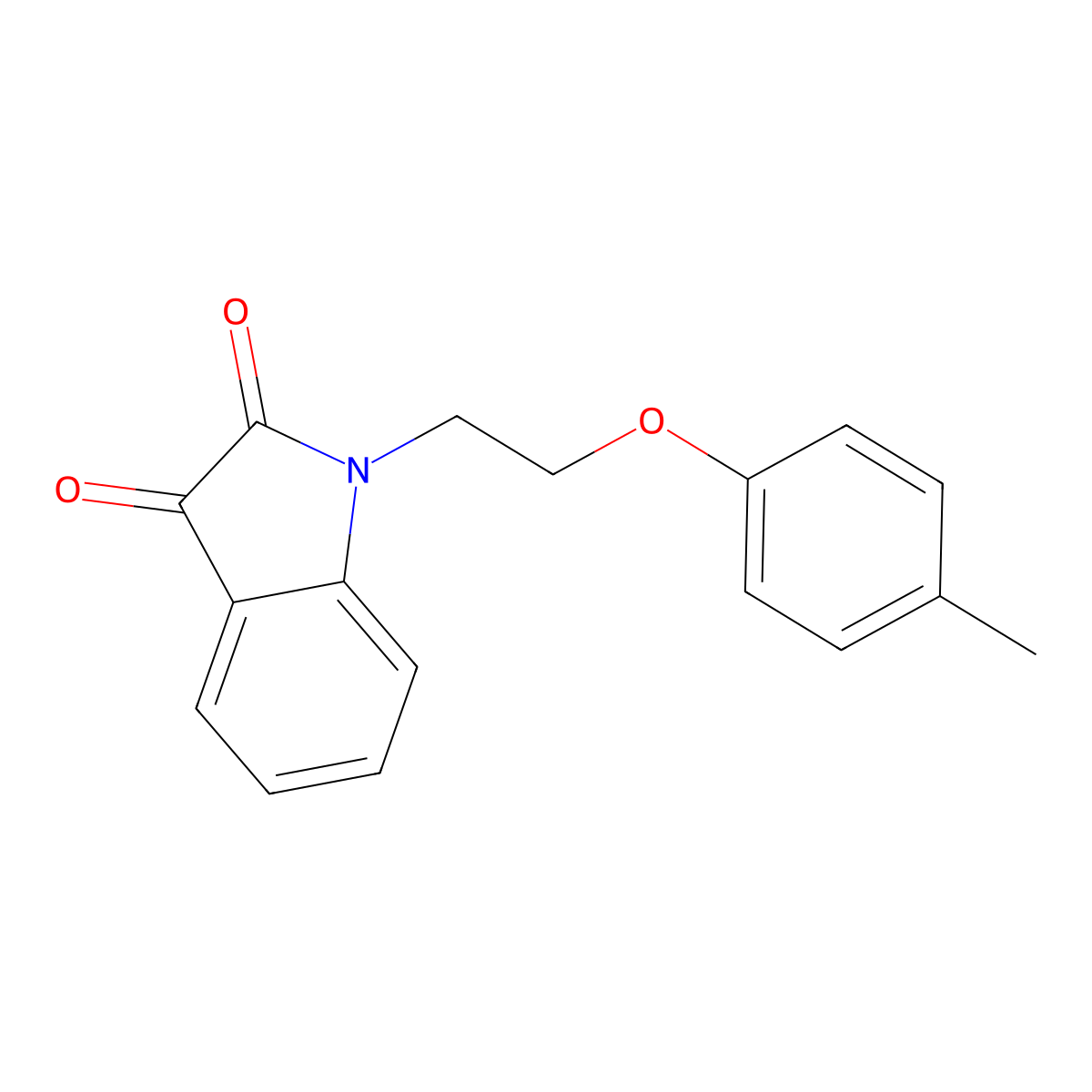 1-(2-(p-Tolyloxy)ethyl)indoline-2,3-dione molecular structure, CAS 797780-69-9