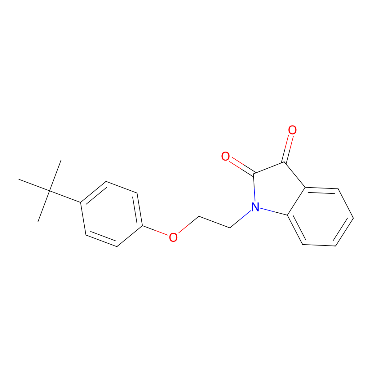 1-(2-(4-(Tert-butyl)phenoxy)ethyl)indoline-2,3-dione molecular structure, CAS 797780-70-2