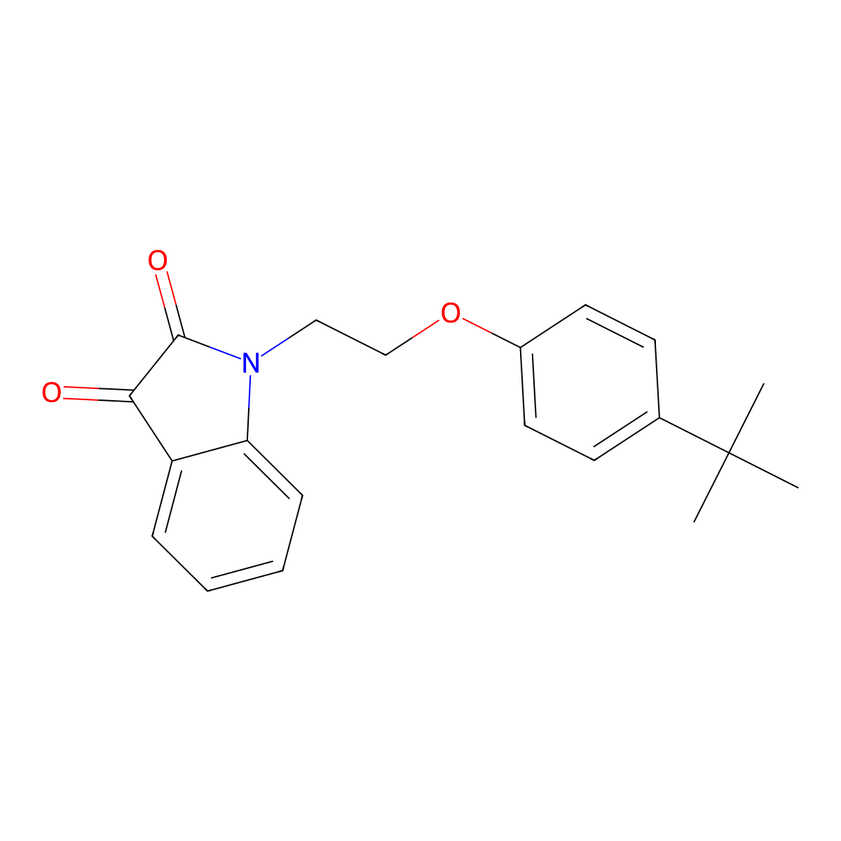1-(2-(4-(Tert-butyl)phenoxy)ethyl)indoline-2,3-dione molecular structure, CAS 797780-70-2