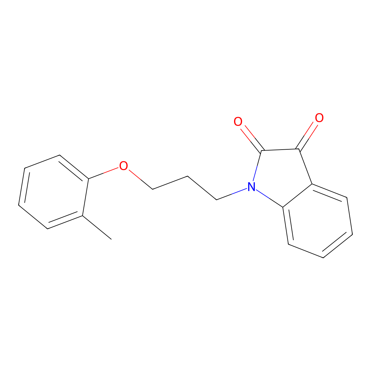 1-(3-(o-Tolyloxy)propyl)indoline-2,3-dione molecular structure, CAS 797780-74-6