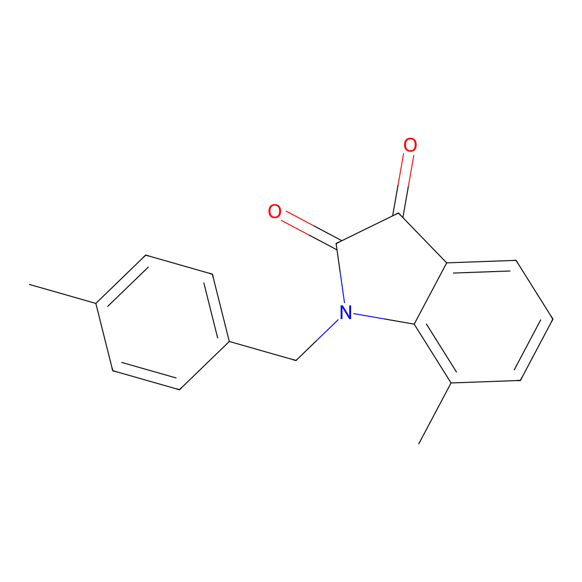7-Methyl-1-[(4-methylphenyl)methyl]indole-2,3-dione molecular structure, CAS 797780-77-9