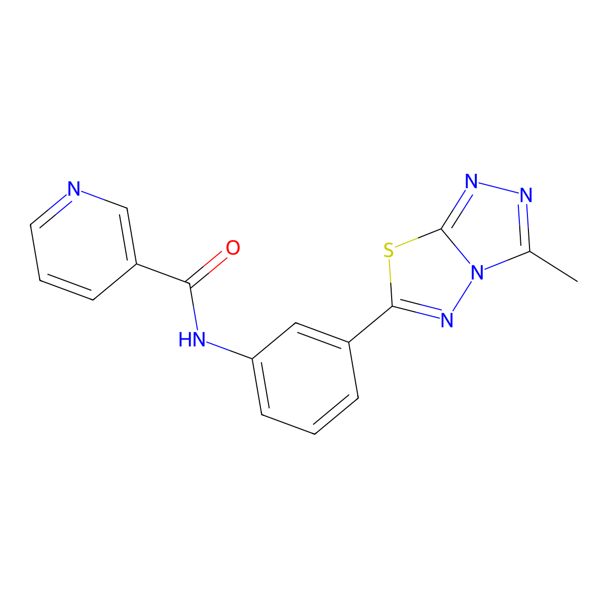N-[3-(3-methyl[1,2,4]triazolo[3,4-b][1,3,4]thiadiazol-6-yl)phenyl]nicotinamide molecular structure, CAS 797781-75-0