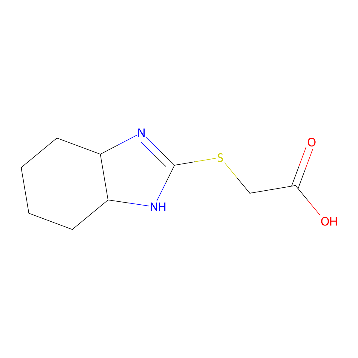 (3a,4,5,6,7,7a-hexahydro-1H-benzimidazol-2-ylsulfanyl)acetic acid molecular structure, CAS 797781-76-1