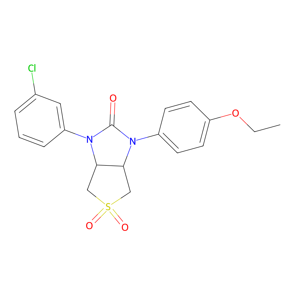1-(3-chlorophenyl)-3-(4-ethoxyphenyl)tetrahydro-1H-thieno[3,4-d]imidazol-2(3H)-one 5,5-dioxide molecular structure, CAS 797781-87-4