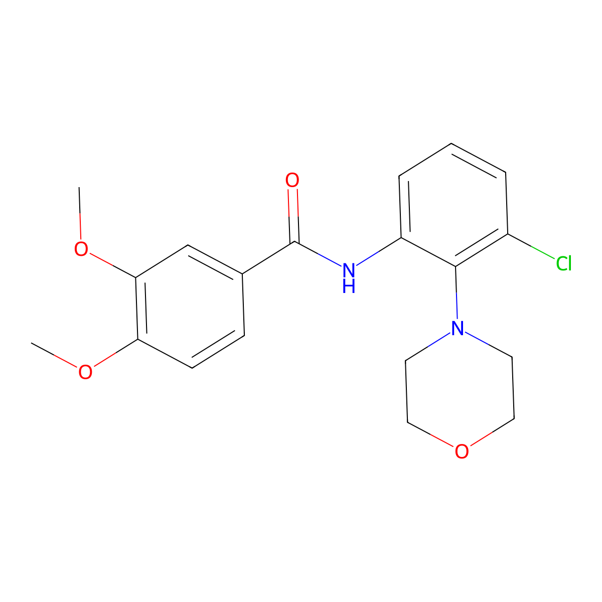 N-(3-chloro-2-morpholin-4-ylphenyl)-3,4-dimethoxybenzamide molecular structure, CAS 797782-09-3