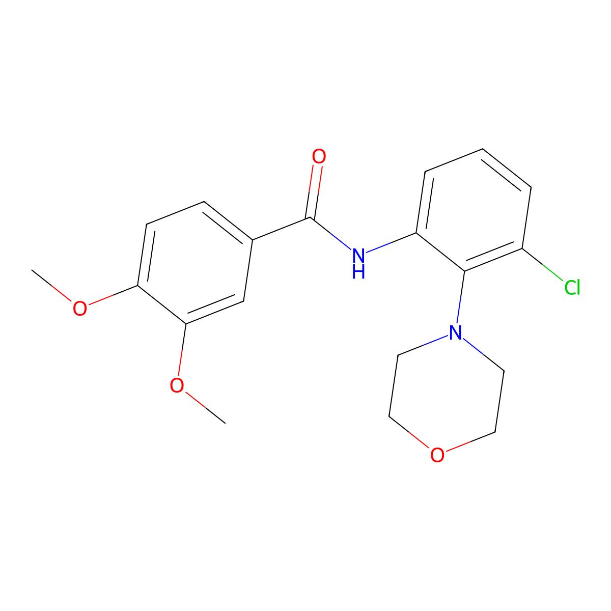 N-(3-chloro-2-morpholin-4-ylphenyl)-3,4-dimethoxybenzamide molecular structure, CAS 797782-09-3