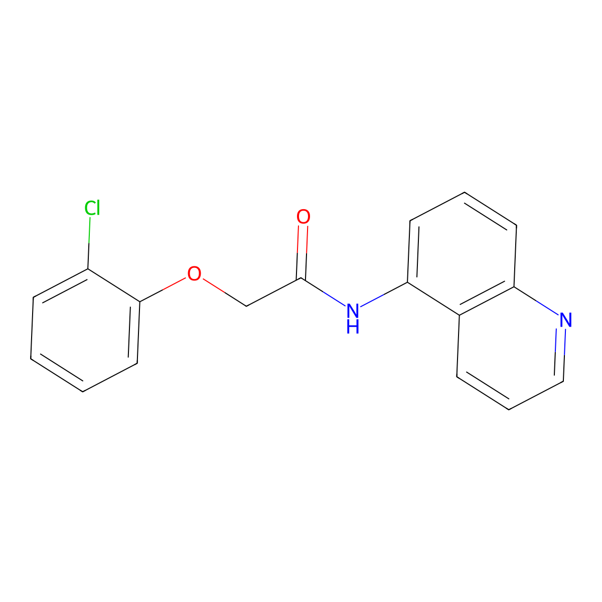 2-(2-chlorophenoxy)-N-quinolin-5-ylacetamide molecular structure, CAS 797782-13-9