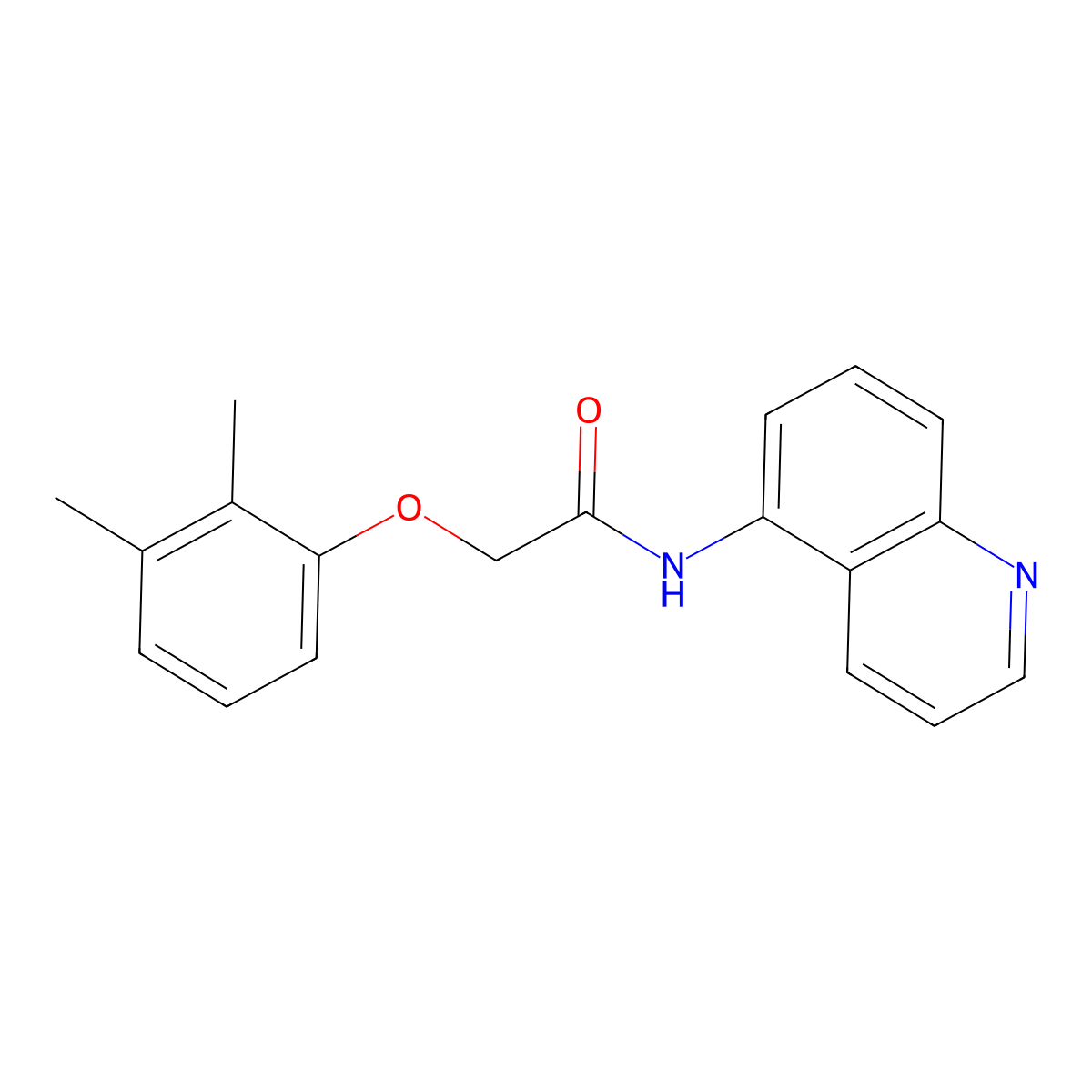 2-(2,3-dimethylphenoxy)-N-quinolin-5-ylacetamide molecular structure, CAS 797782-14-0