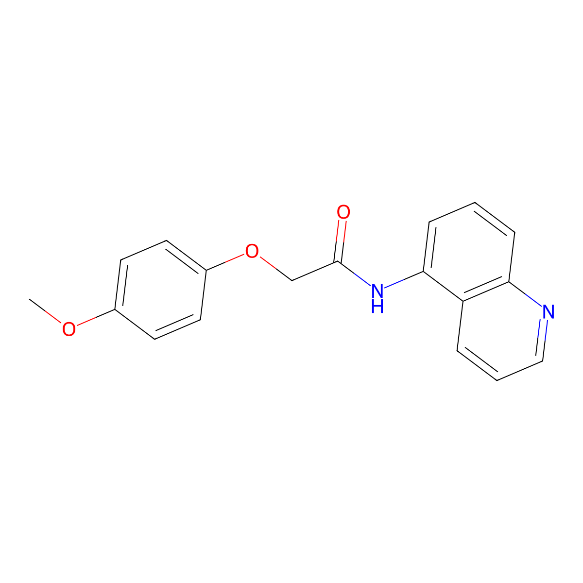 2-(4-methoxyphenoxy)-N-quinolin-5-ylacetamide molecular structure, CAS 797782-18-4