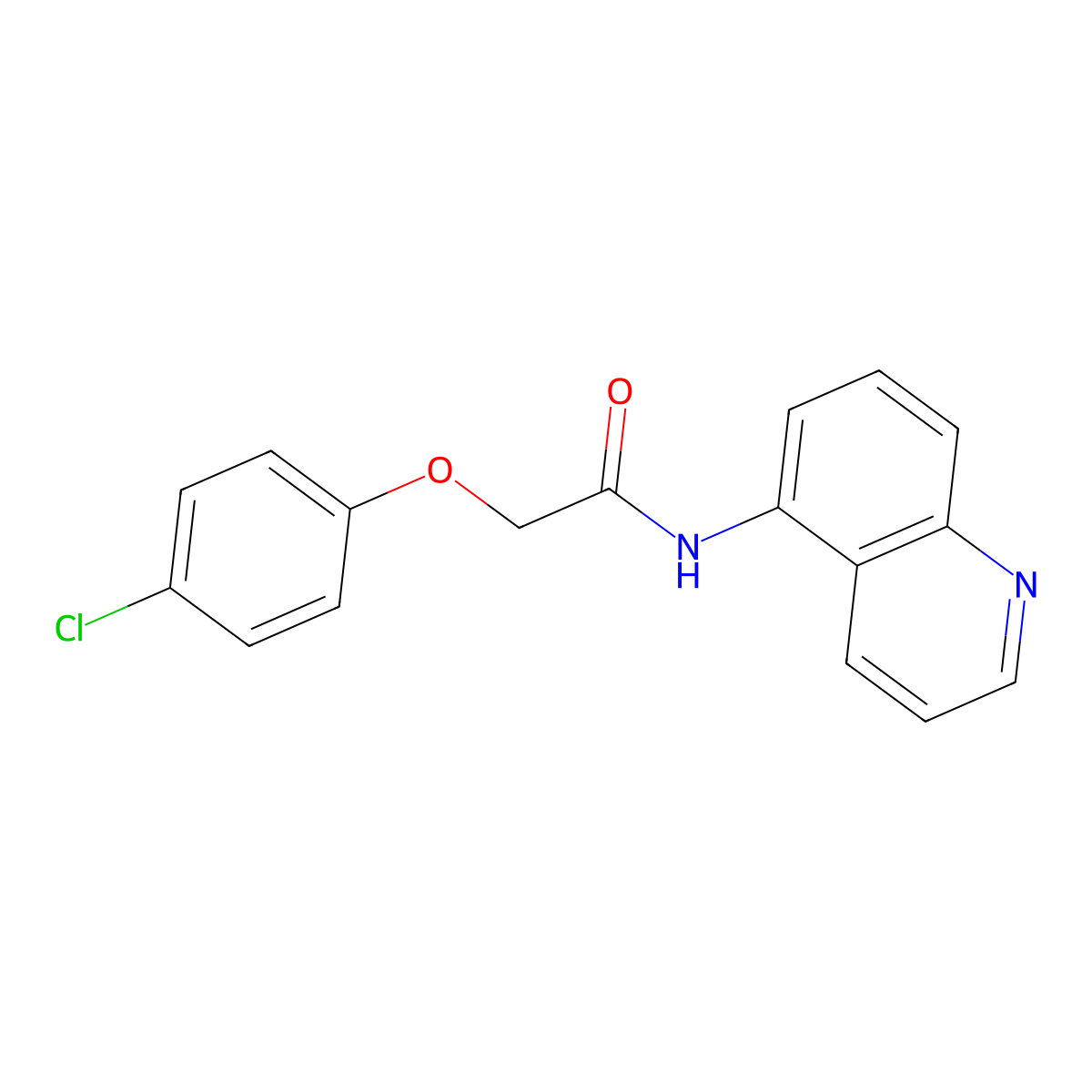 2-(4-chlorophenoxy)-N-(quinolin-5-yl)acetamide molecular structure, CAS 797782-23-1