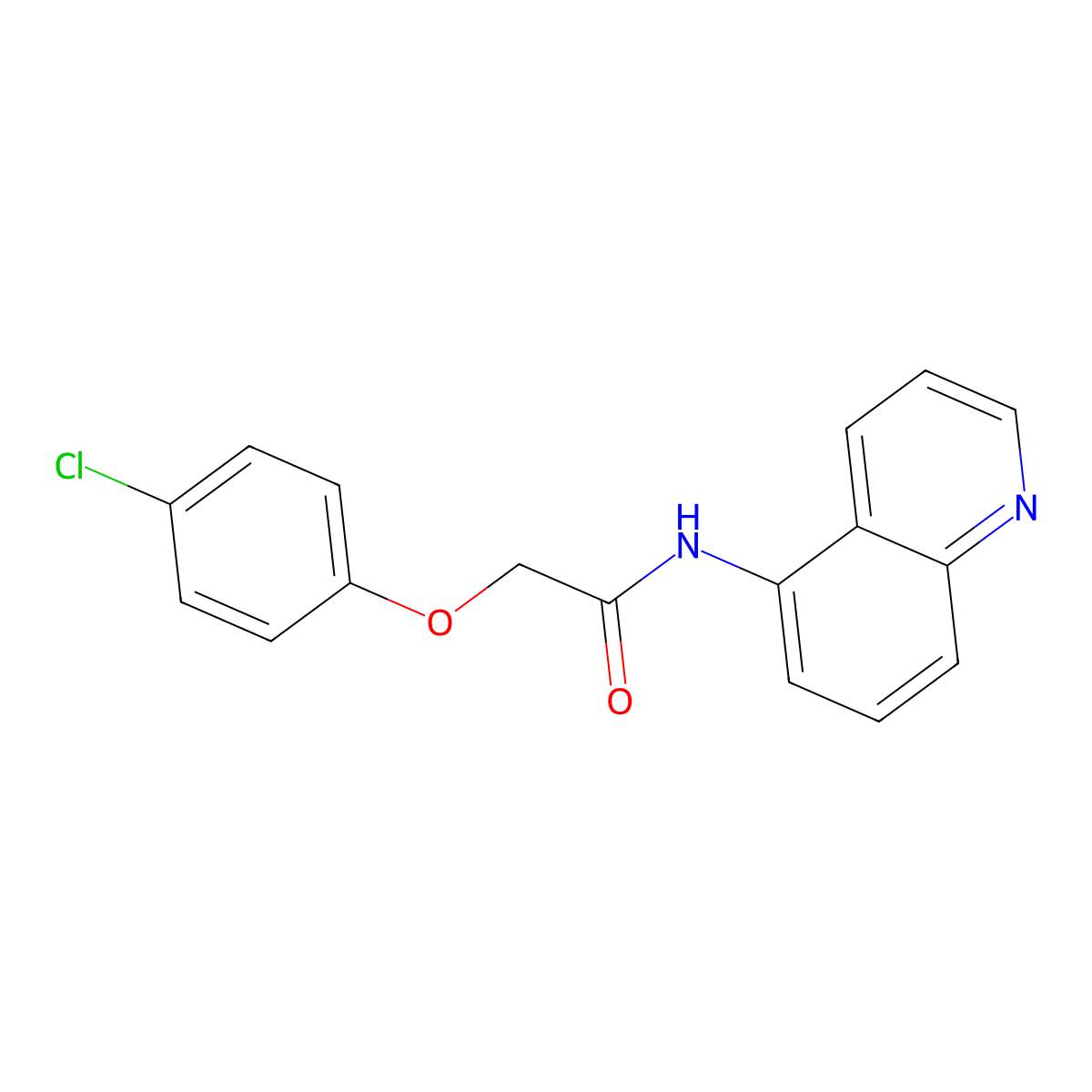 2-(4-chlorophenoxy)-N-(quinolin-5-yl)acetamide molecular structure, CAS 797782-23-1