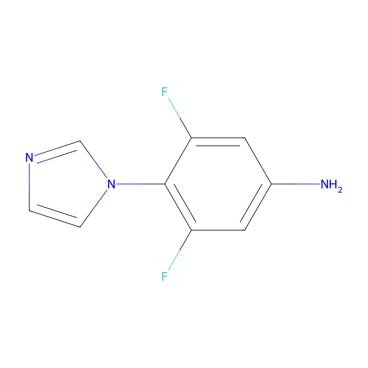3,5-difluoro-4-(1H-imidazol-1-yl)aniline molecular structure, CAS 797783-61-0