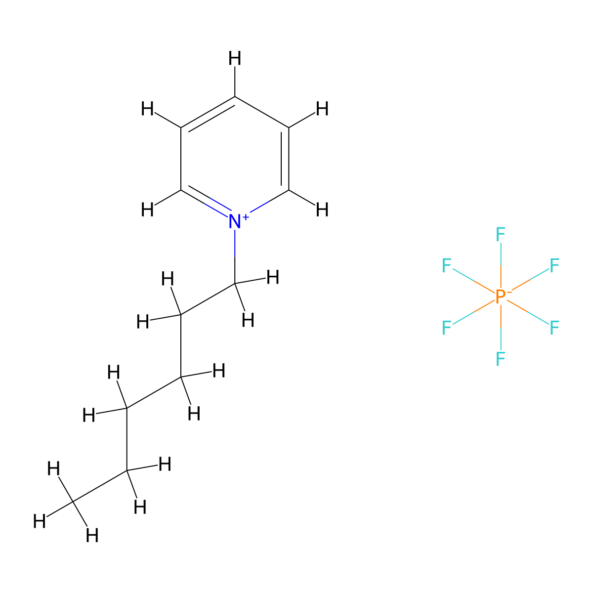 1-Hexylpyridinium Hexafluorophosphate molecular structure, CAS 797789-00-5