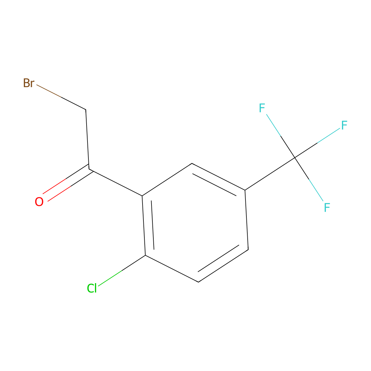 2-Chloro-5-(trifluoromethyl)phenacyl bromide molecular structure, CAS 79779-64-9