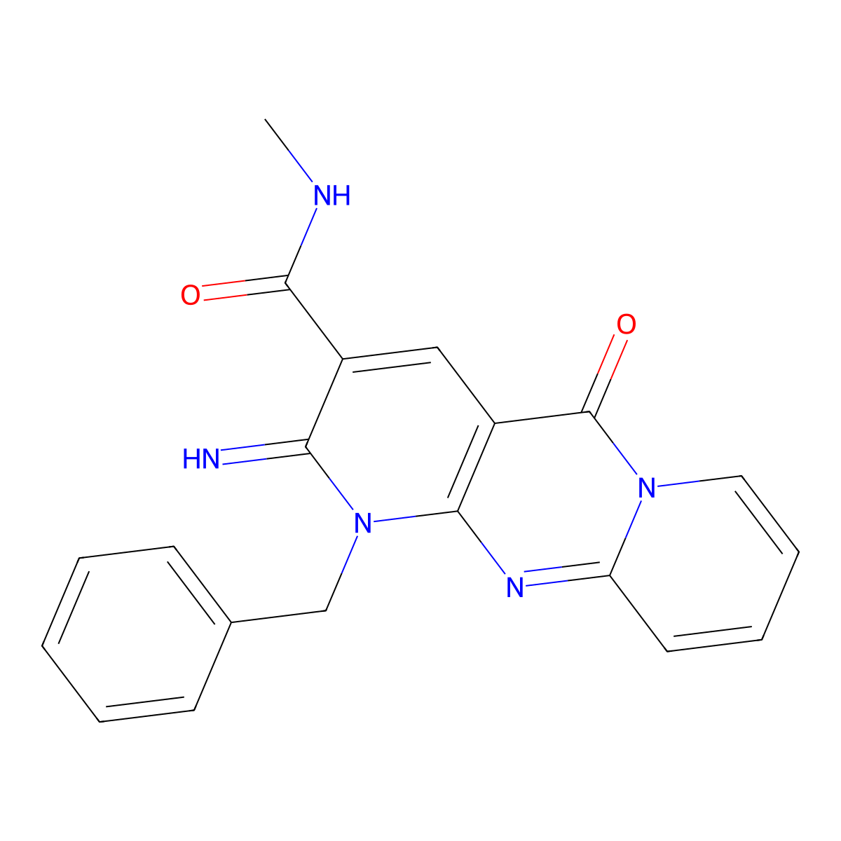 7-benzyl-6-imino-N-methyl-2-oxo-1,7,9-triazatricyclo[8.4.0.0^{3,8}]tetradeca-3(8),4,9,11,13-pentaene-5-carboxamide molecular structure, CAS 797795-16-5