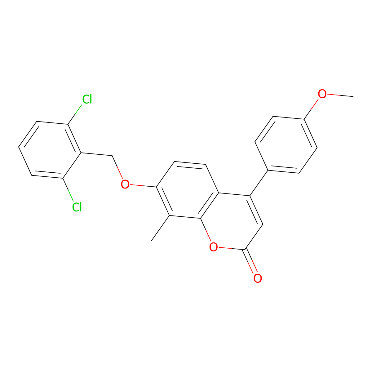 7-[(2,6-dichlorobenzyl)oxy]-4-(4-methoxyphenyl)-8-methyl-2H-chromen-2-one molecular structure, CAS 797795-62-1