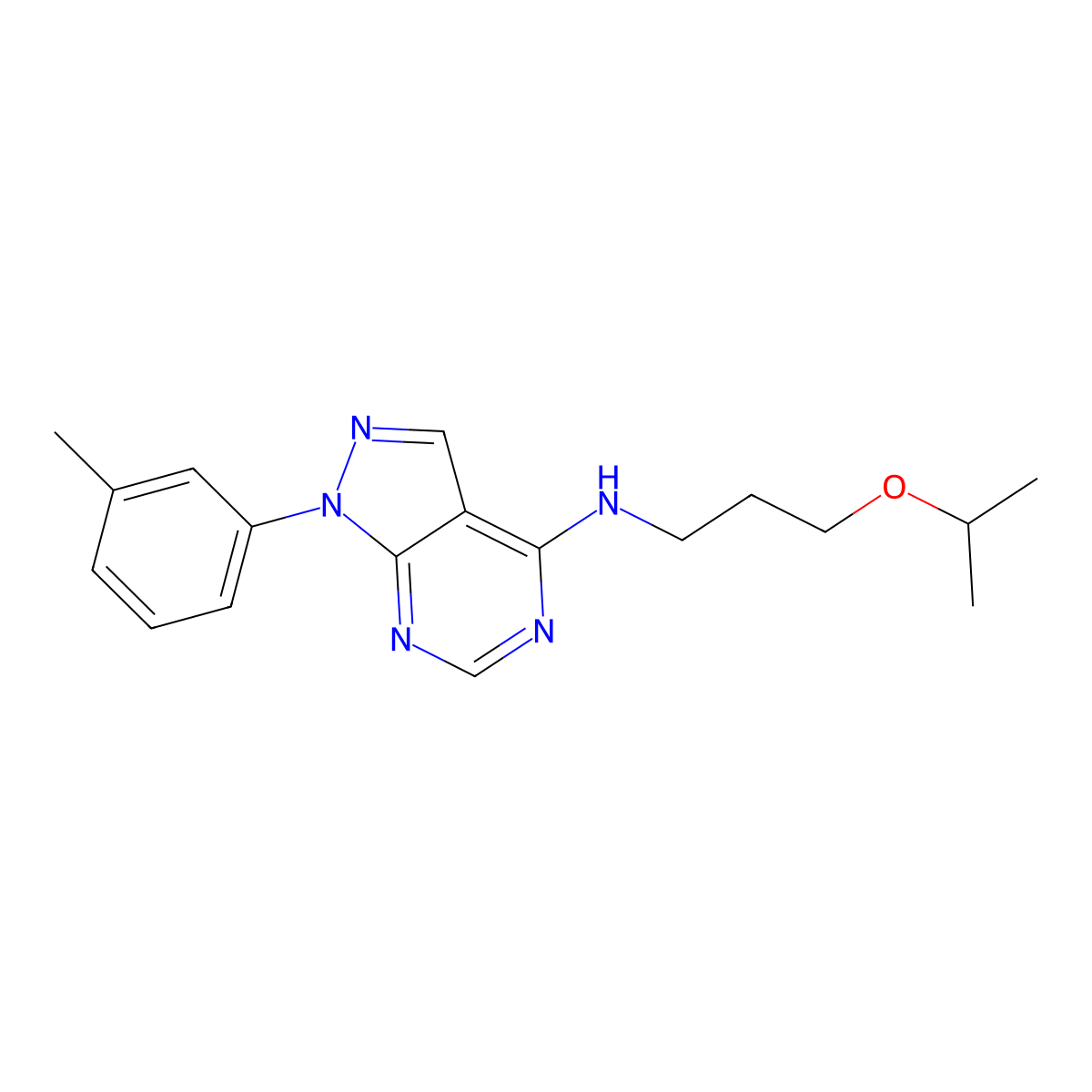 [3-(Methylethoxy)propyl][1-(3-methylphenyl)pyrazolo[4,5-e]pyrimidin-4-yl]amine molecular structure, CAS 797795-72-3