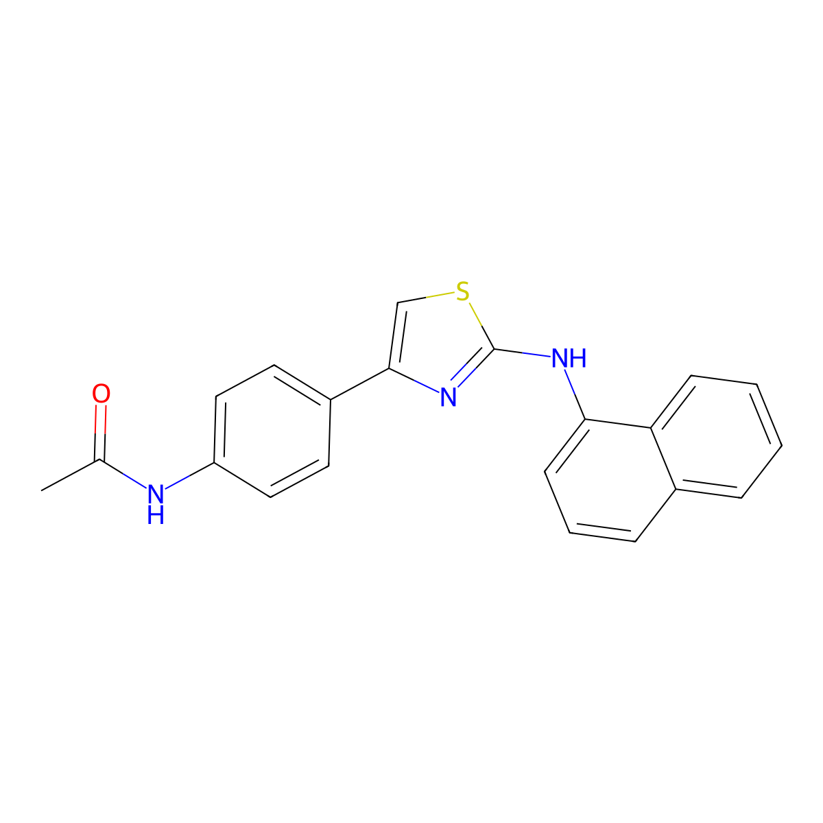 N-(4-(4-(1-Naphthylamino)-3,5-thiazolyl)phenyl)ethanamide molecular structure, CAS 797795-87-0