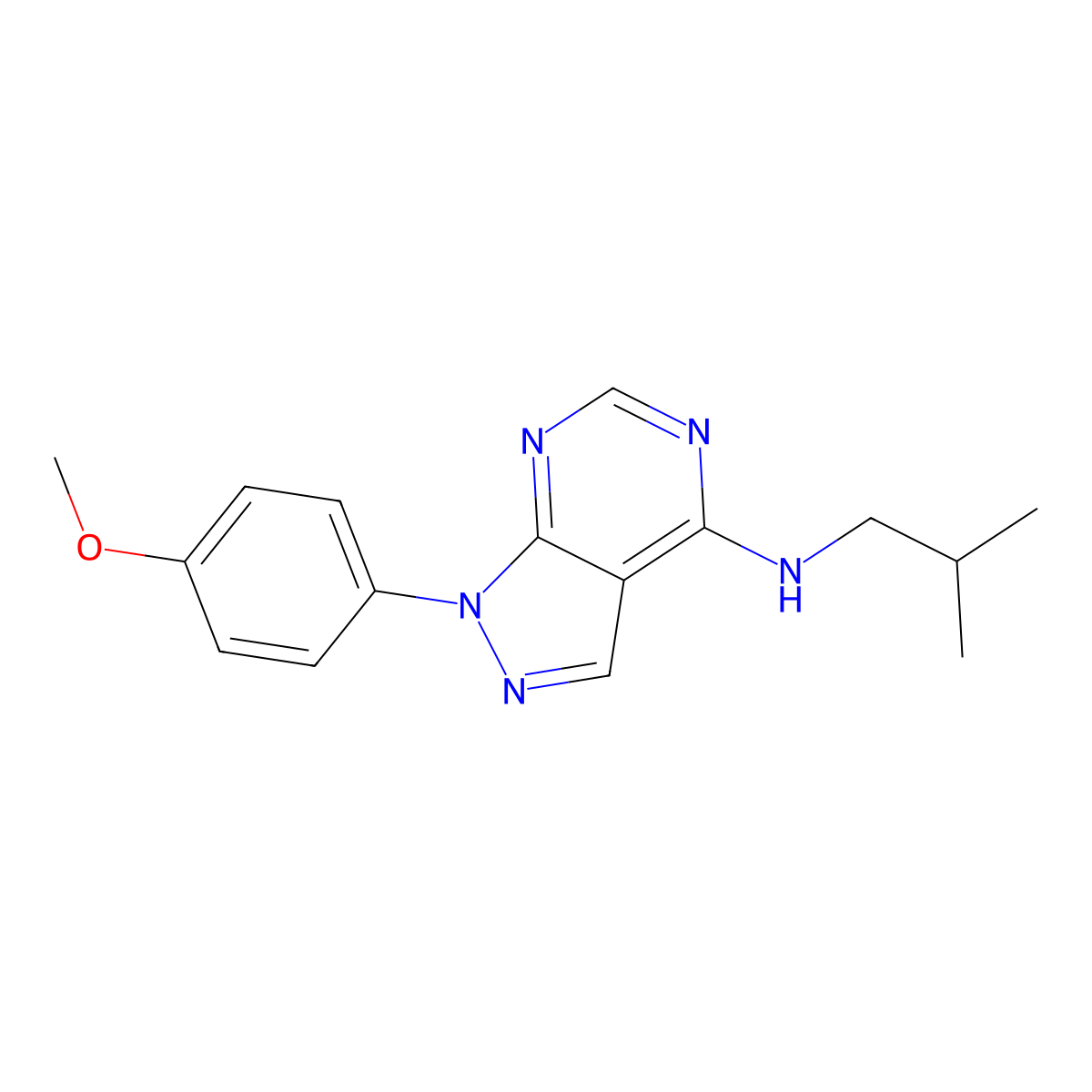 1-(4-methoxyphenyl)-N-(2-methylpropyl)pyrazolo[3,4-d]pyrimidin-4-amine molecular structure, CAS 797796-03-3