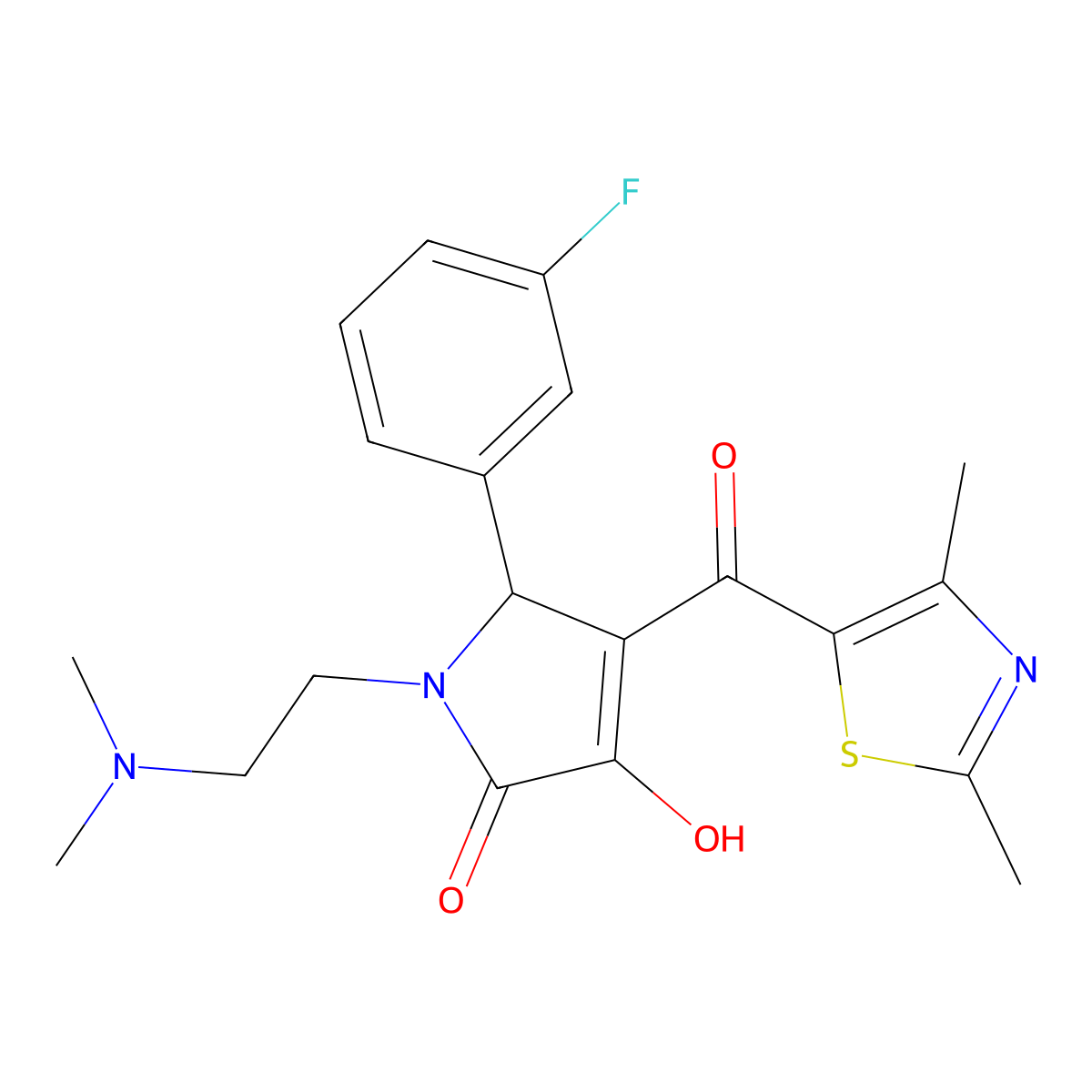 1-(2-(dimethylamino)ethyl)-4-(2,4-dimethylthiazole-5-carbonyl)-5-(3-fluorophenyl)-3-hydroxy-1H-pyrrol-2(5H)-one molecular structure, CAS 797796-85-1