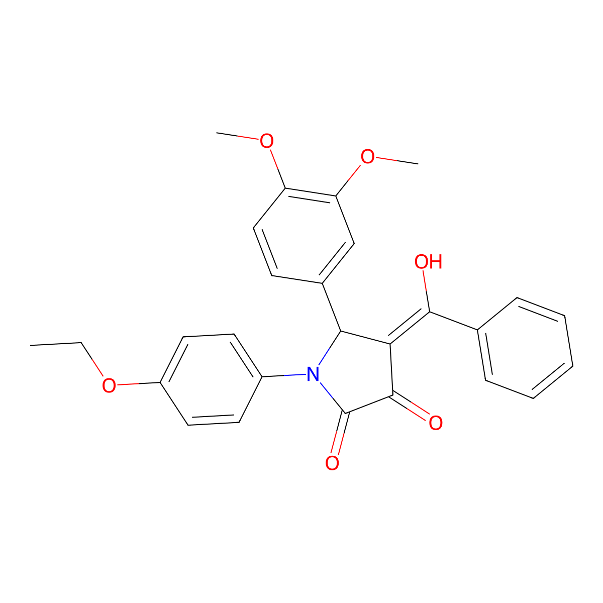 4-benzoyl-5-(3,4-dimethoxyphenyl)-1-(4-ethoxyphenyl)-3-hydroxy-1,5-dihydro-2H-pyrrol-2-one molecular structure, CAS 797797-12-7