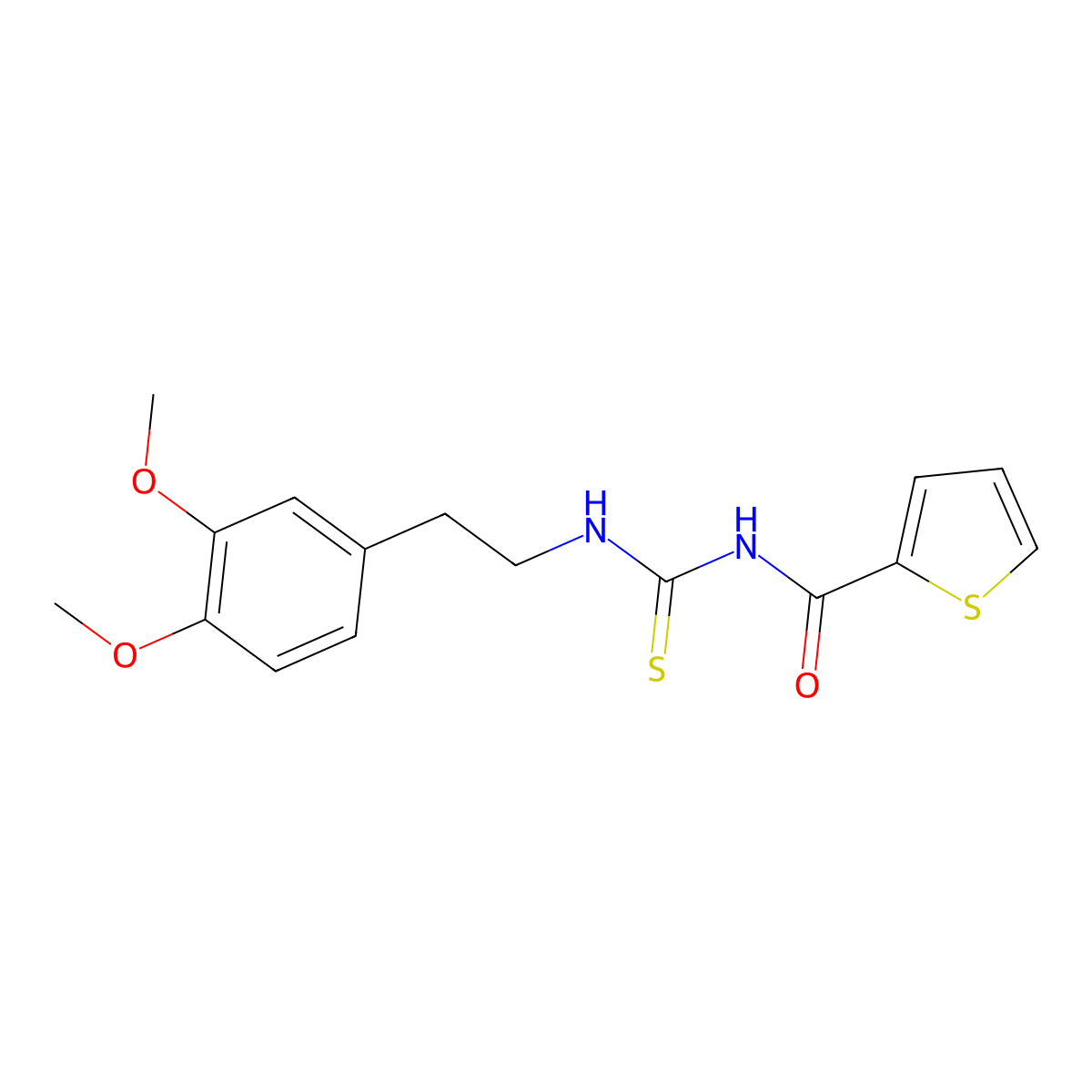 1-[2-(3,4-Dimethoxyphenyl)ethyl]-3-(thiophene-2-carbonyl)thiourea molecular structure, CAS 797797-93-4