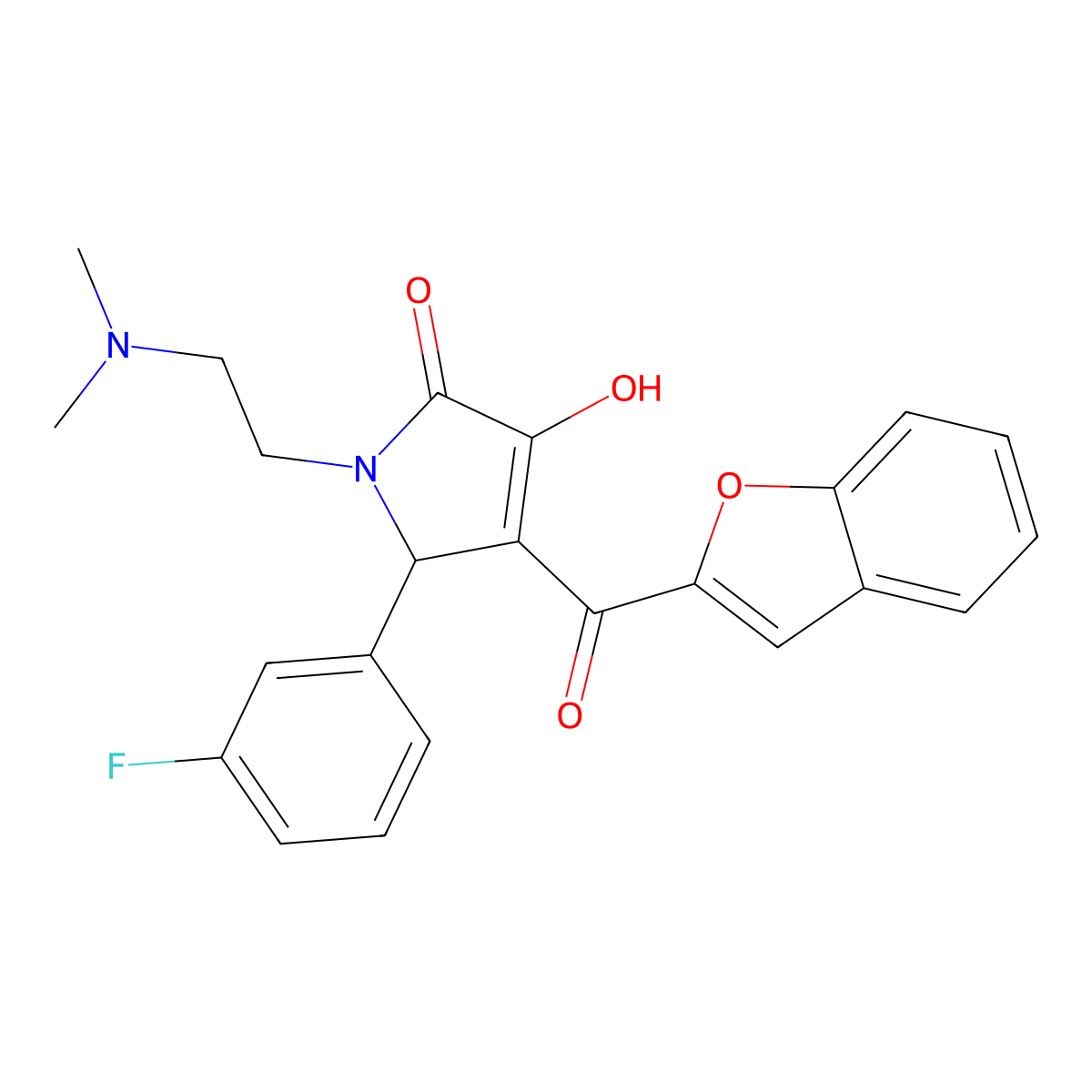 4-(benzofuran-2-carbonyl)-1-(2-(dimethylamino)ethyl)-5-(3-fluorophenyl)-3-hydroxy-1H-pyrrol-2(5H)-one molecular structure, CAS 797799-28-1