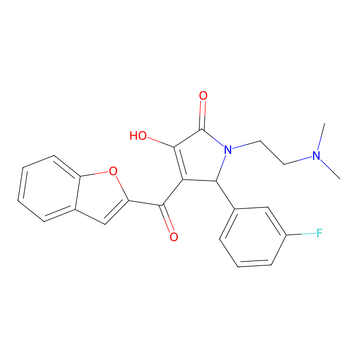 4-(benzofuran-2-carbonyl)-1-(2-(dimethylamino)ethyl)-5-(3-fluorophenyl)-3-hydroxy-1H-pyrrol-2(5H)-one molecular structure, CAS 797799-28-1