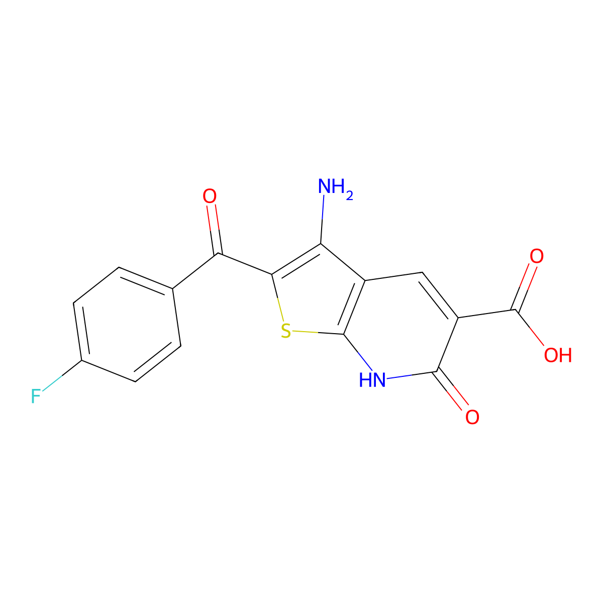 3-Amino-2-(4-fluorobenzoyl)-6-oxo-6,7-dihydrothieno[2,3-b]pyridine-5-carboxylic Acid molecular structure, CAS 797799-49-6