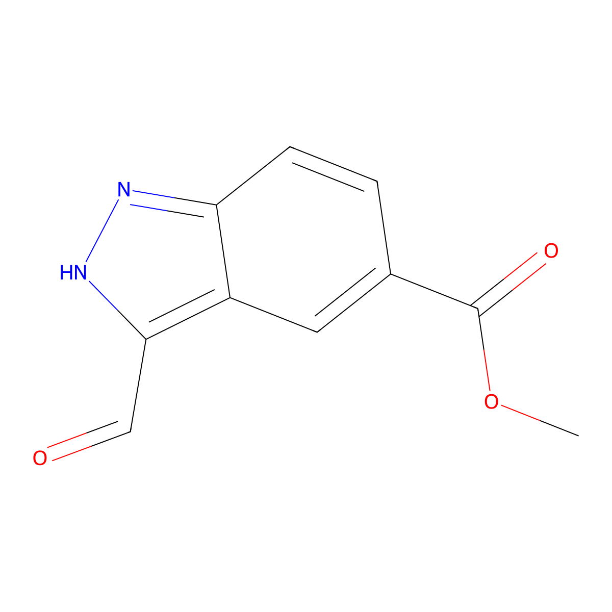 methyl 3-formyl-1H-indazole-5-carboxylate molecular structure, CAS 797804-50-3