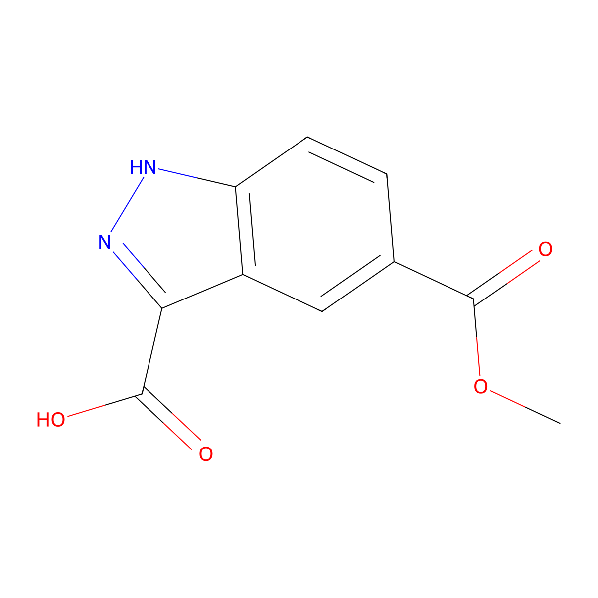5-(methoxycarbonyl)-1H-indazole-3-carboxylic acid molecular structure, CAS 797804-53-6