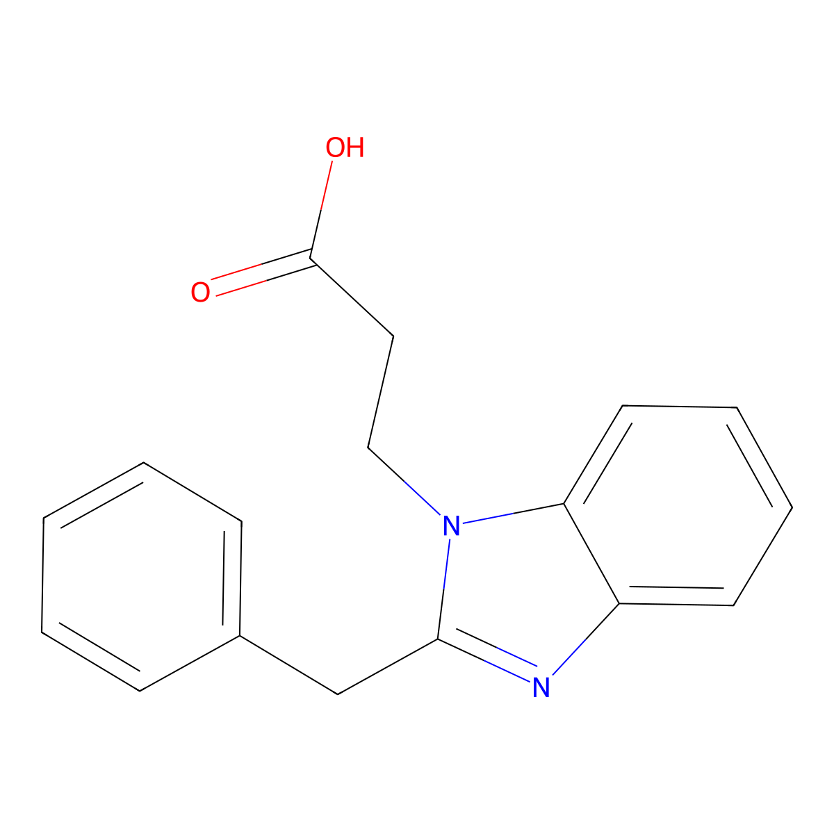 3-(2-Benzyl-benzoimidazol-1-yl)-propionic acid molecular structure, CAS 797806-18-9