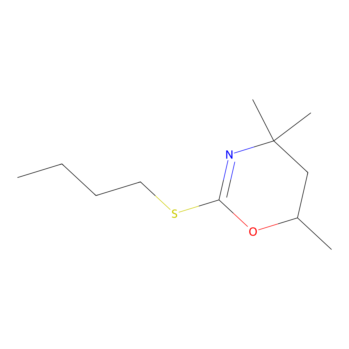 2-Butylsulfanyl-4,4,6-trimethyl-5,6-dihydro-1,3-oxazine molecular structure, CAS 797806-25-8