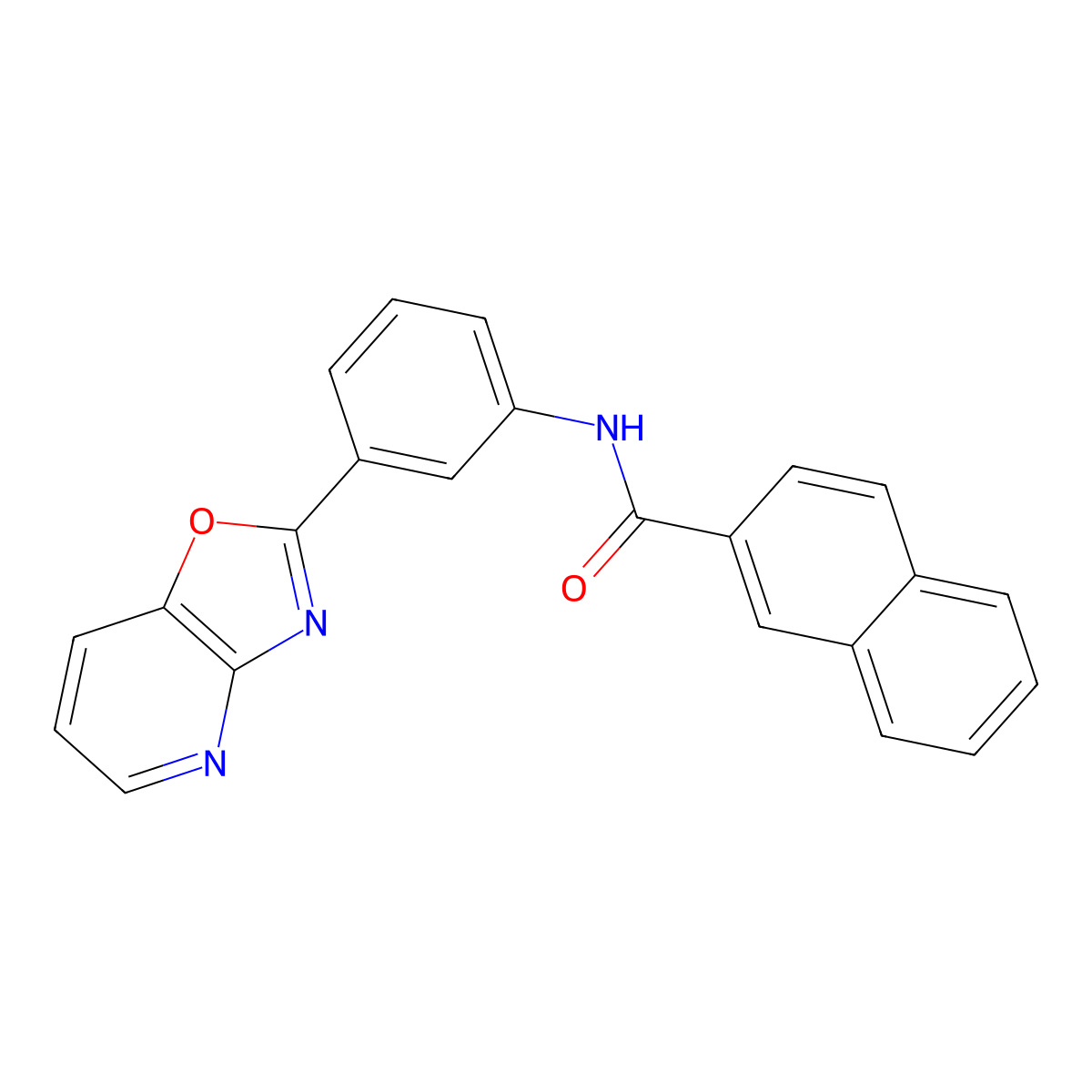 N-(3-[1,3]oxazolo[4,5-b]pyridin-2-ylphenyl)-2-naphthamide molecular structure, CAS 797806-51-0