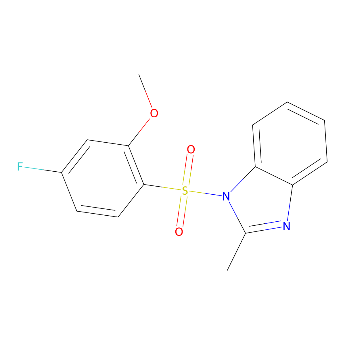 1-(4-Fluoro-2-methoxy-benzenesulfonyl)-2-methyl-1H-benzoimidazole molecular structure, CAS 797806-55-4
