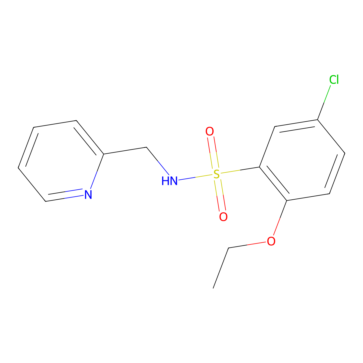 5-chloro-2-ethoxy-N-(2-pyridinylmethyl)benzenesulfonamide molecular structure, CAS 797806-56-5
