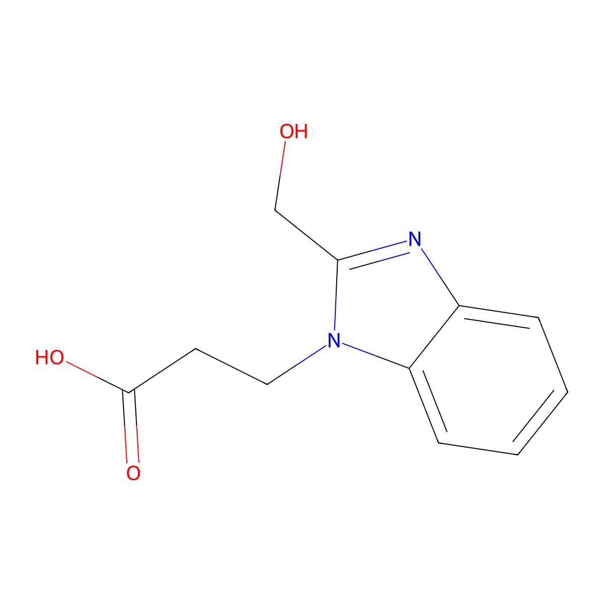 3-[2-(Hydroxymethyl)-1h-benzimidazol-1-yl]propanoic acid molecular structure, CAS 797806-58-7