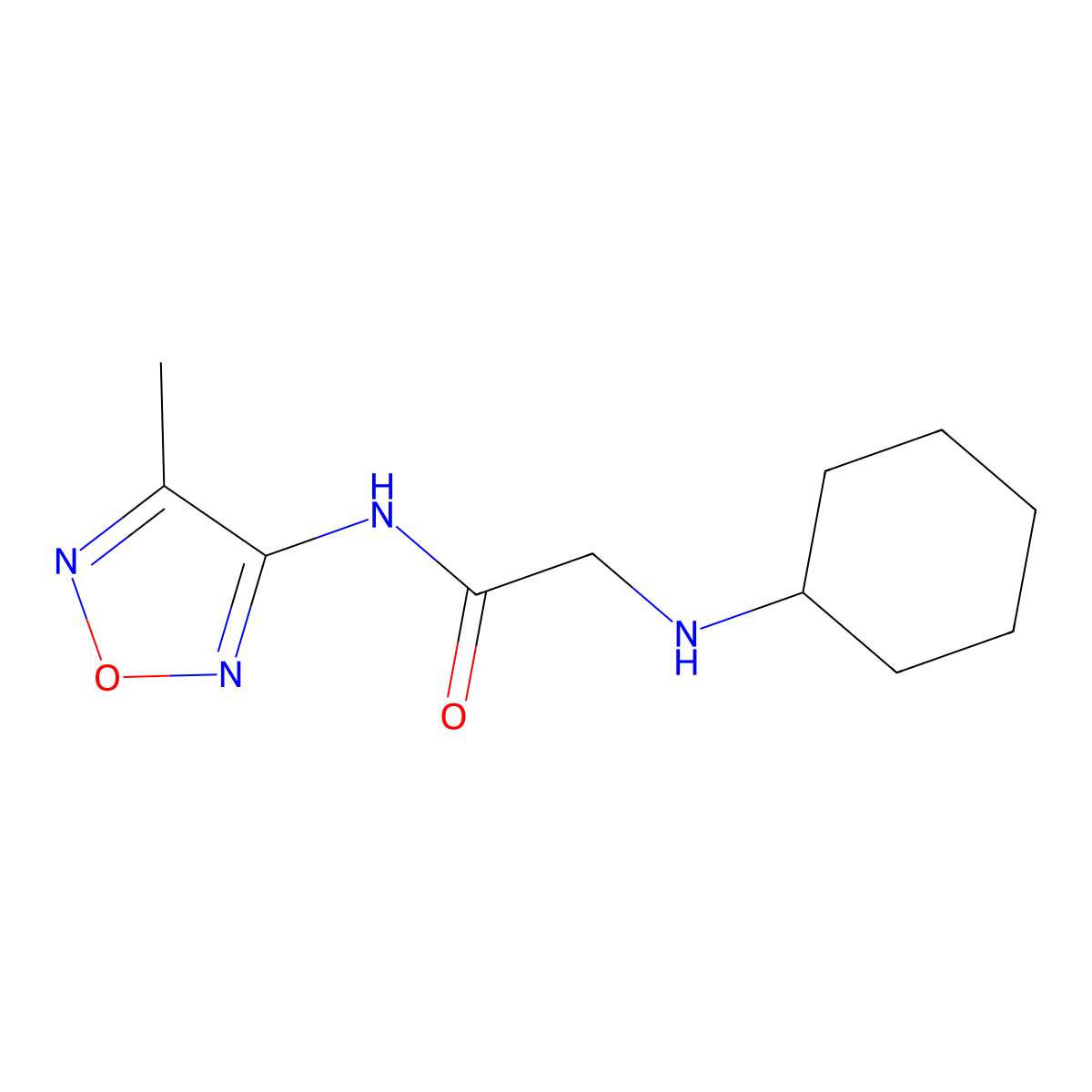 2-(Cyclohexylamino)-N-(4-methyl-1,2,5-oxadiazol-3-yl)acetamide molecular structure, CAS 797806-69-0