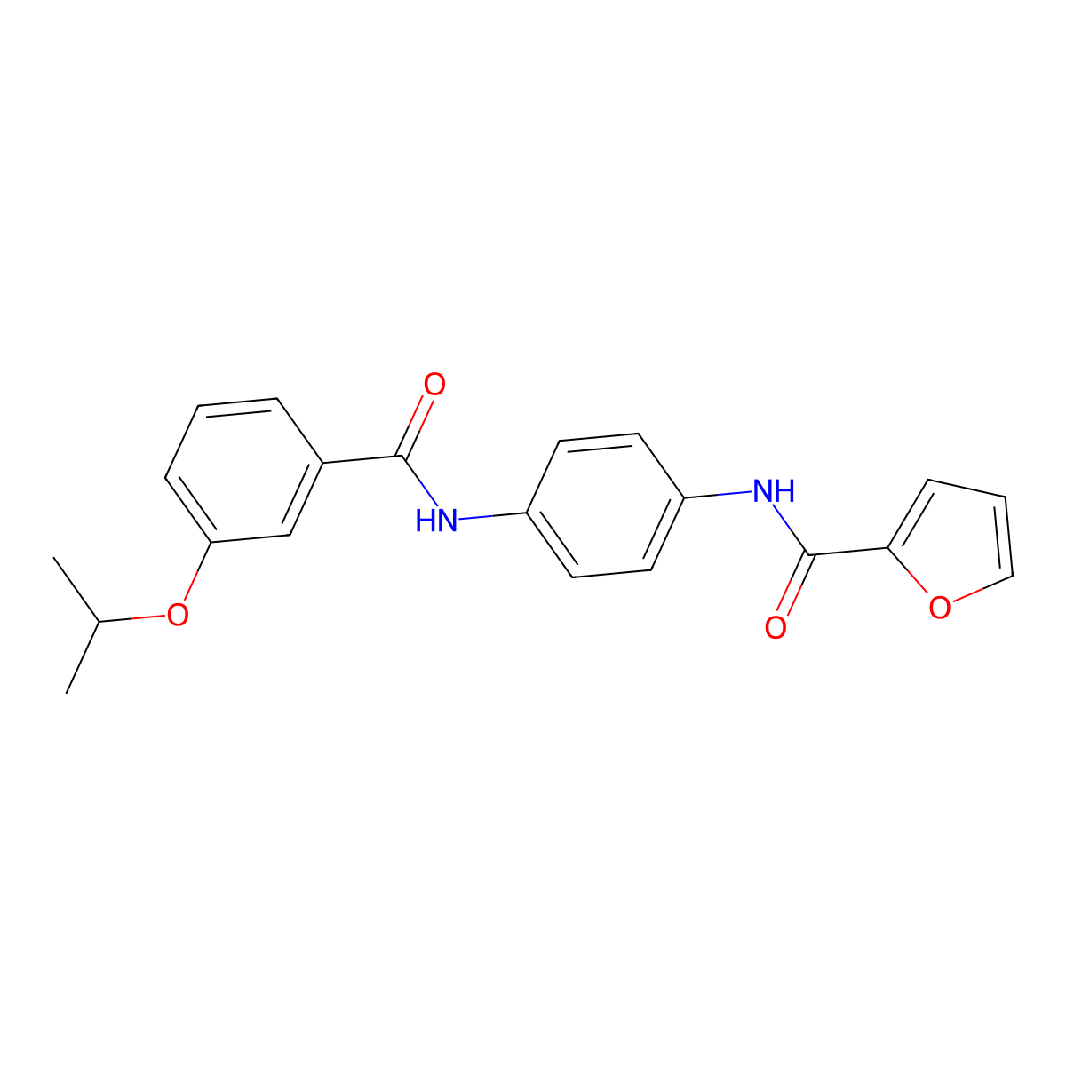 N-[4-[(3-propan-2-yloxybenzoyl)amino]phenyl]furan-2-carboxamide molecular structure, CAS 797806-77-0
